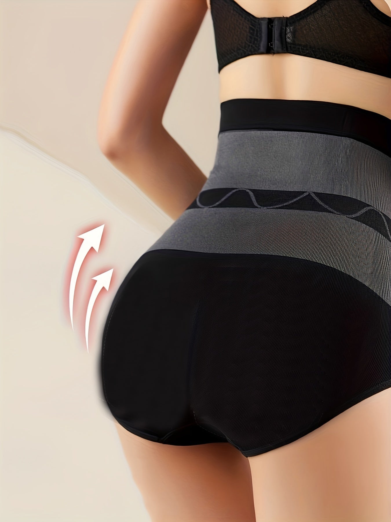 High Waist Shaping Panties Tummy Control Butt Lift Solid Color Briefs for Women