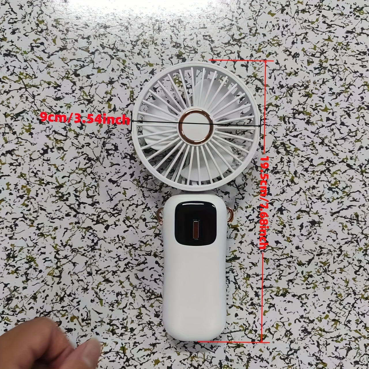 Rechargeable Handheld Fan with 5 Speeds, LED Display, Foldable, Portable