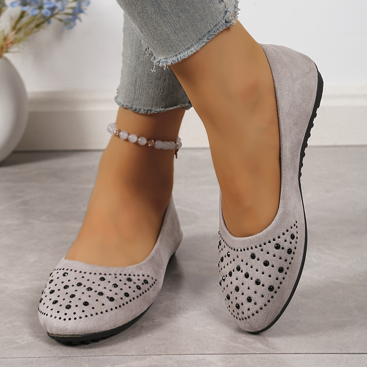 Zapatos planos de bailarina para mujer de cuero cómodos y casuales