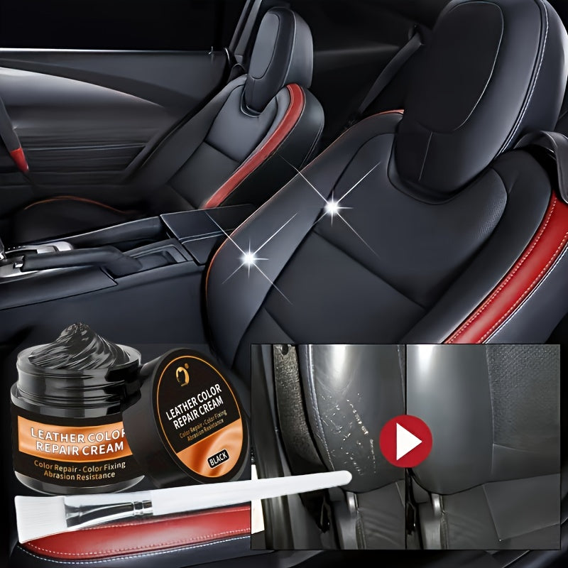 Leather Repair Touch-up Paint for Black Leather Car Seats and Steering
