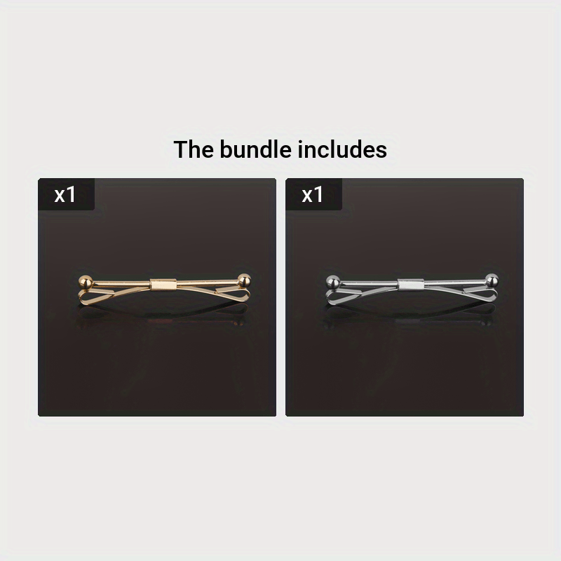 Men's Silver Tie Clip Bar Brooch for Formal Business or Anniversary Party