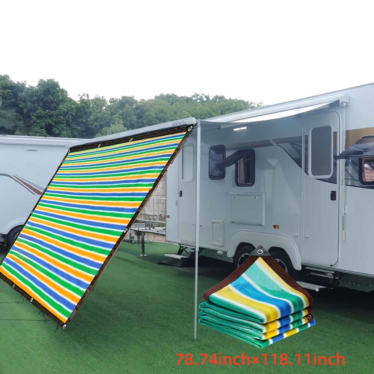 Bog' uchun, hovli, balkon uchun ko'p rangli chiziqli tashqi Polyethylene quyosh nurlari tarmog'i