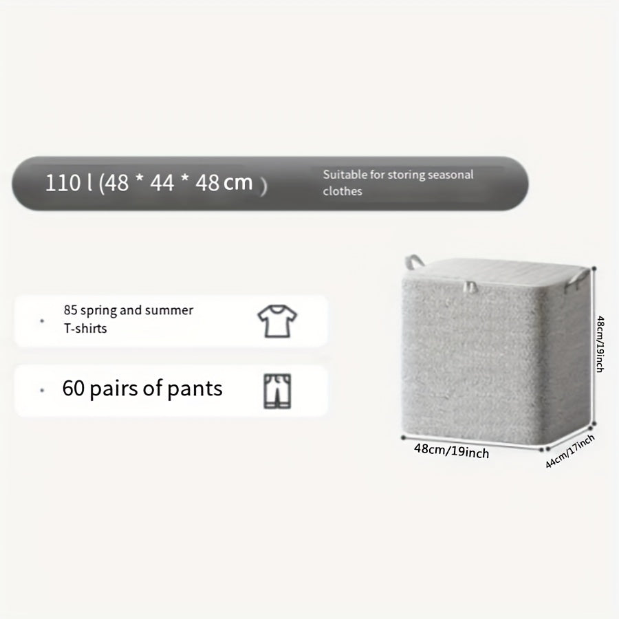 HAOYIZHUO tomonidan qulay tutqichli katta saqlash qutisi - kiyimlar, ko'rpa va boshqalar uchun mukammal! Zamonaviy aralash rangli to'qilmagan matodan tayyorlangan.