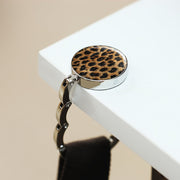 Leopard Print Foldable Purse Hanger Handbag Hook for Travel and Gifts