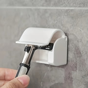 Настенный органайзер для ванной с держателем для бритвы, пластиковое хранение для душа, аксессуары