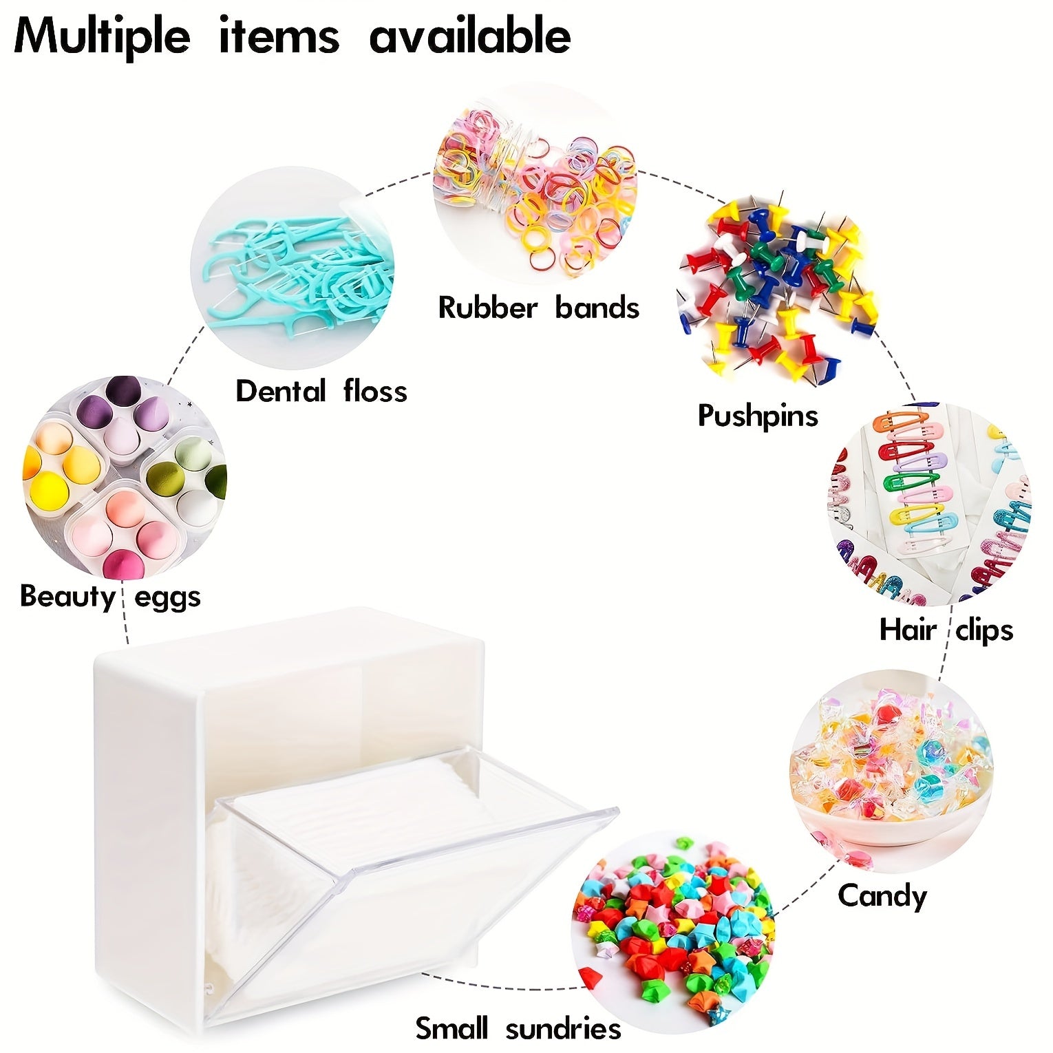 Dispensador y organizador de algodón de pared para almacenamiento en el baño