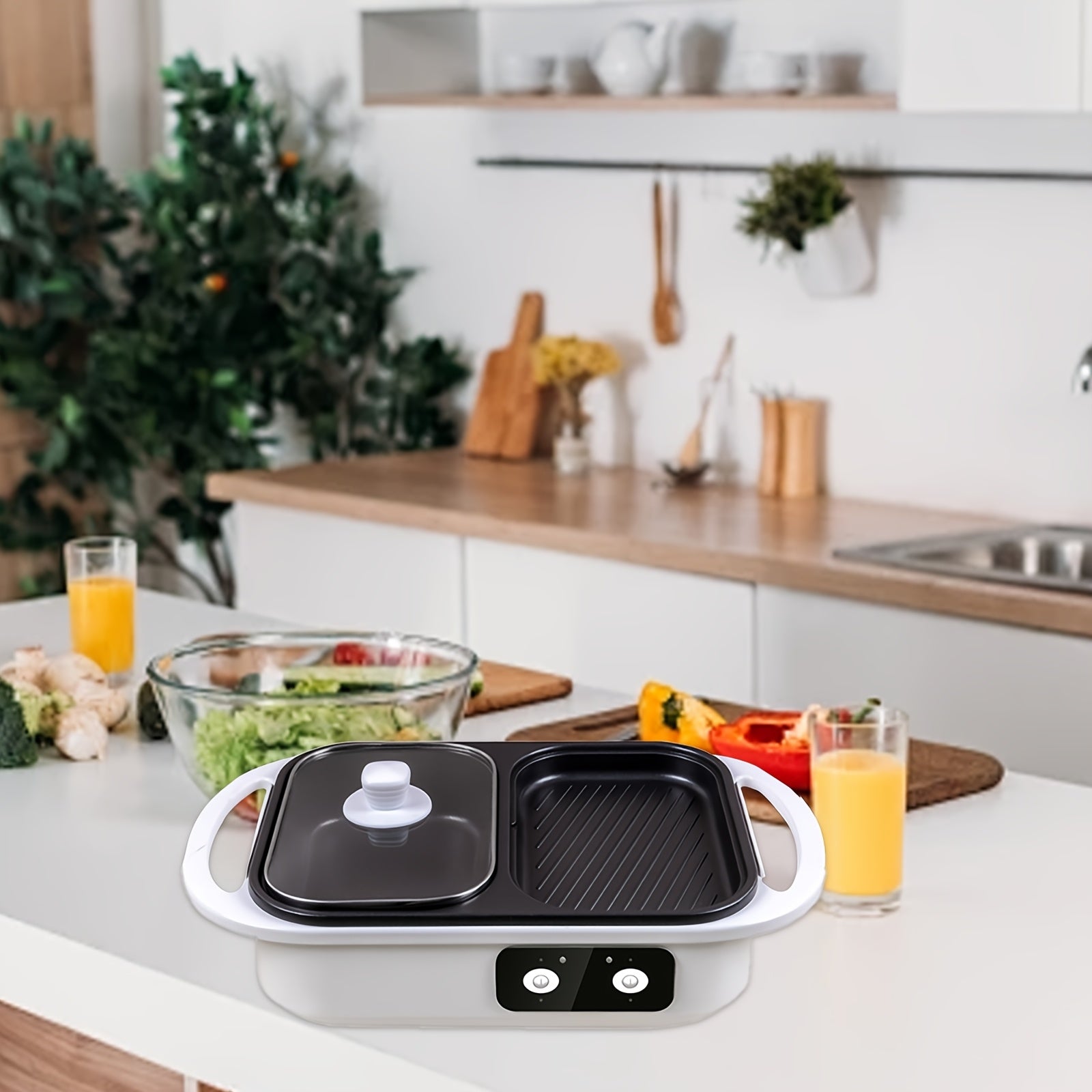 Алюминиевый сплав шау-шау с антипригарным покрытием и двухслойным лотком