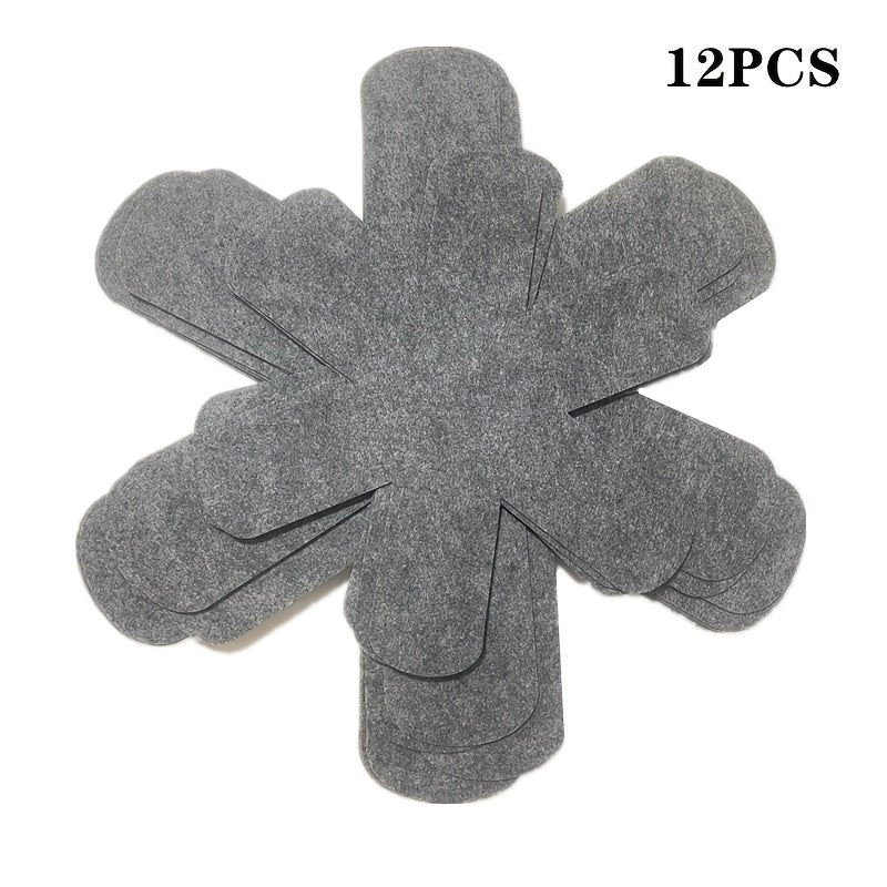 Non-Stick Felt Pads Set of 12 Scratch-Resistant Protectors for Pots and Pans