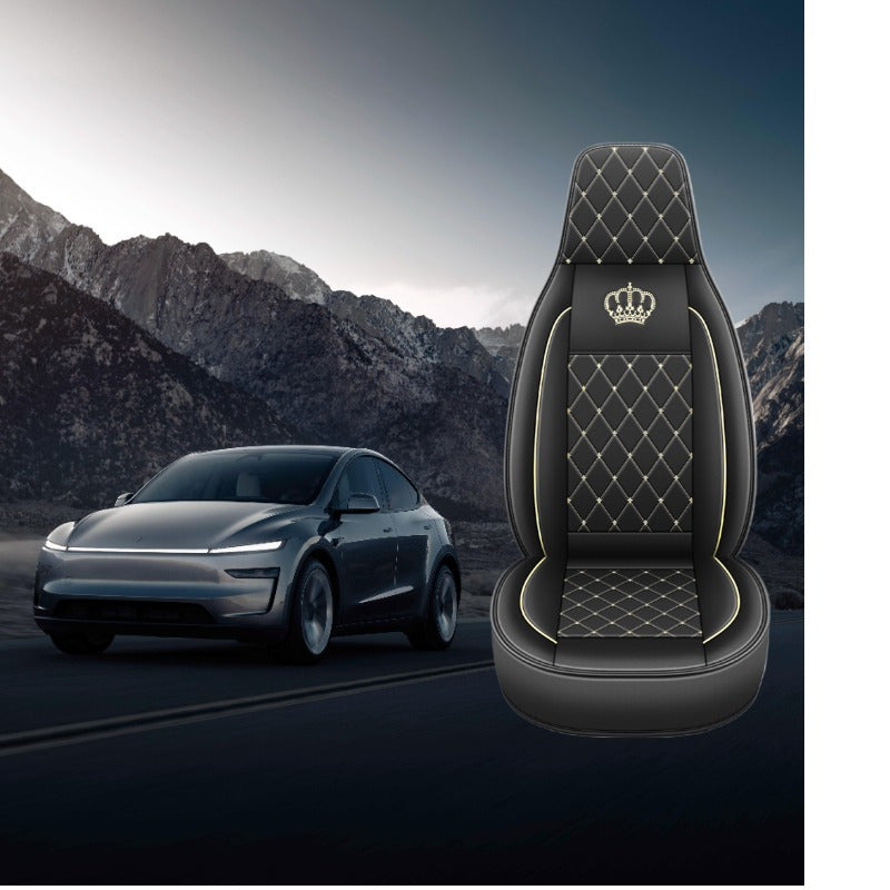 Universal PU teri avtomobil o'rindiq qoplamalari, transport uchun, qora va oq olmos naqshli, har qanday ob-havo sharoitiga qarshi himoya