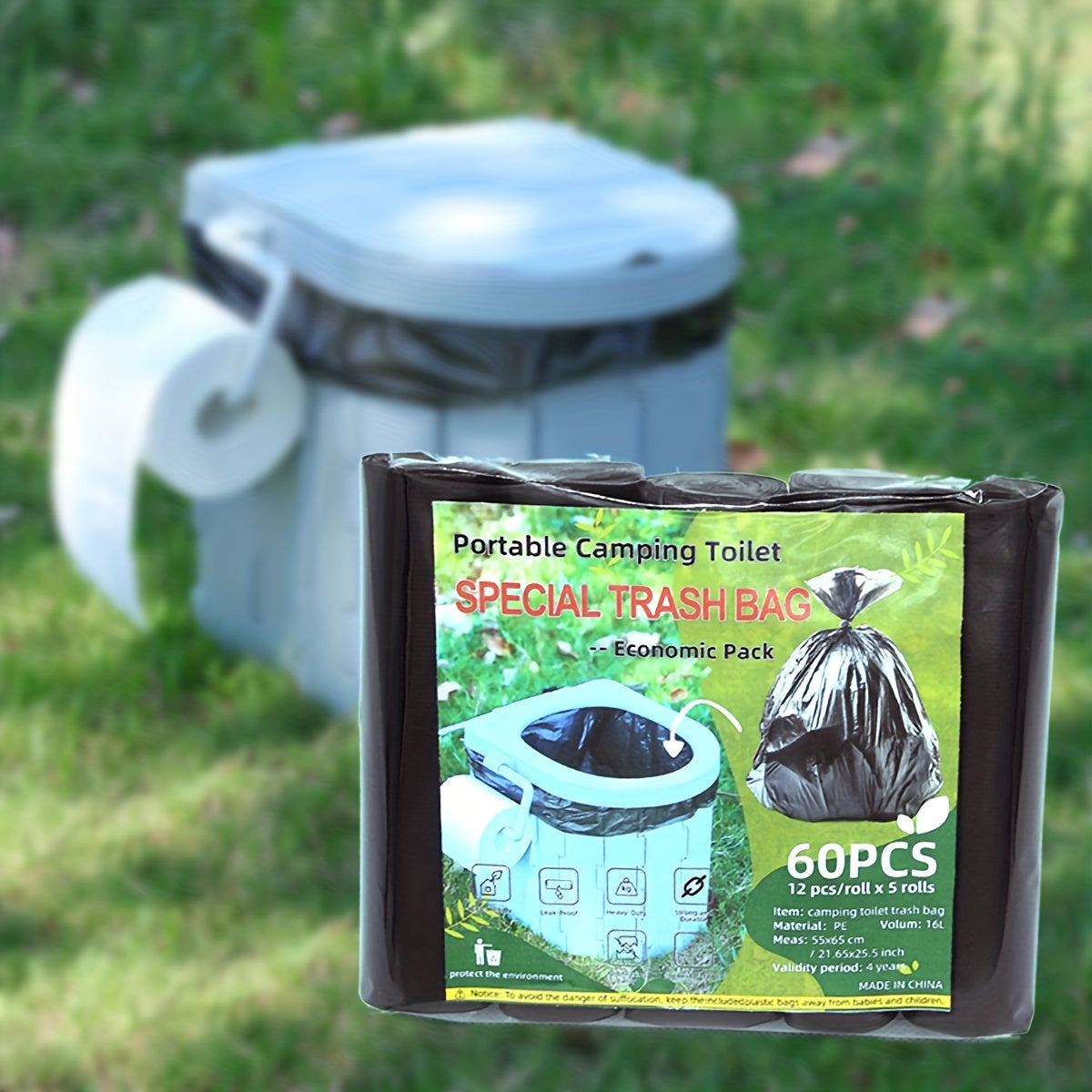 Portable Thickened Enlarge Garbage Bag for Outdoor Car Toilet Leak-Proof