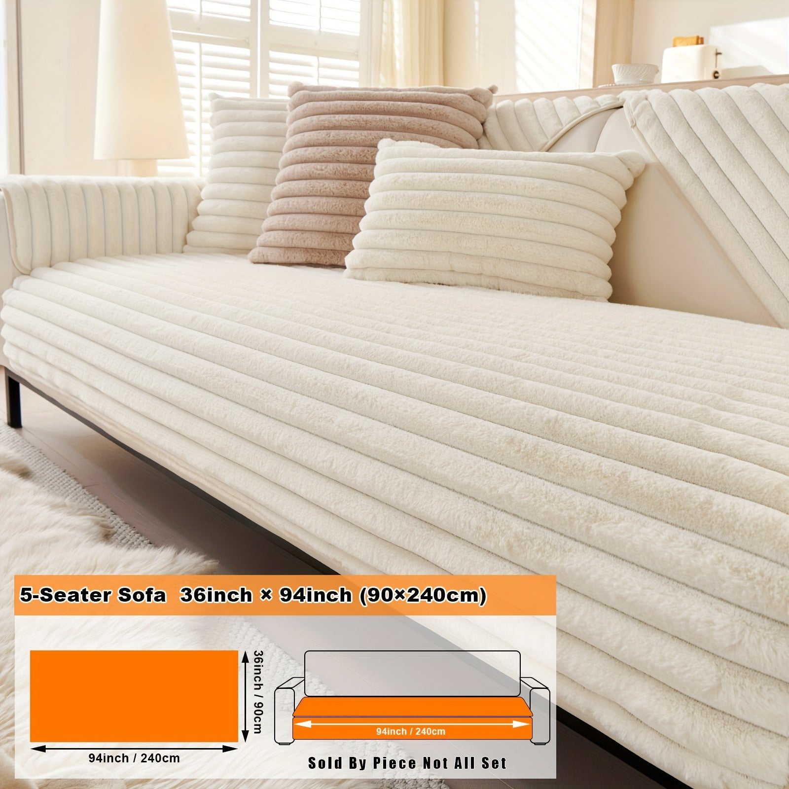 Barcha turdagi divanlar uchun mo'ljallangan, sun'iy quyon junidan tayyorlangan zamonaviy plush divan qoplamasi, mushuk va it egalari uchun iliqlik va himoya ta'minlaydi.