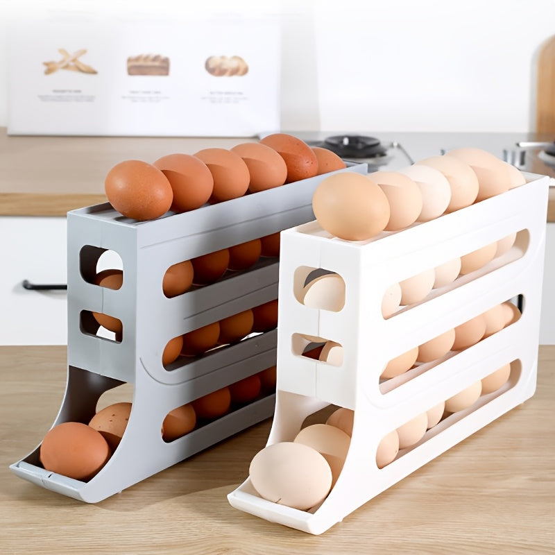 Egg Storage Rack for Refrigerator 4-Tier Space-Saving Large Capacity
