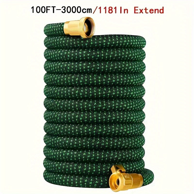 Прочный резиновый выдвижной садовый шланг для высоконапорной мойки автомобилей и орошения, с резьбой по американскому стандарту, доступный в различных длинах.