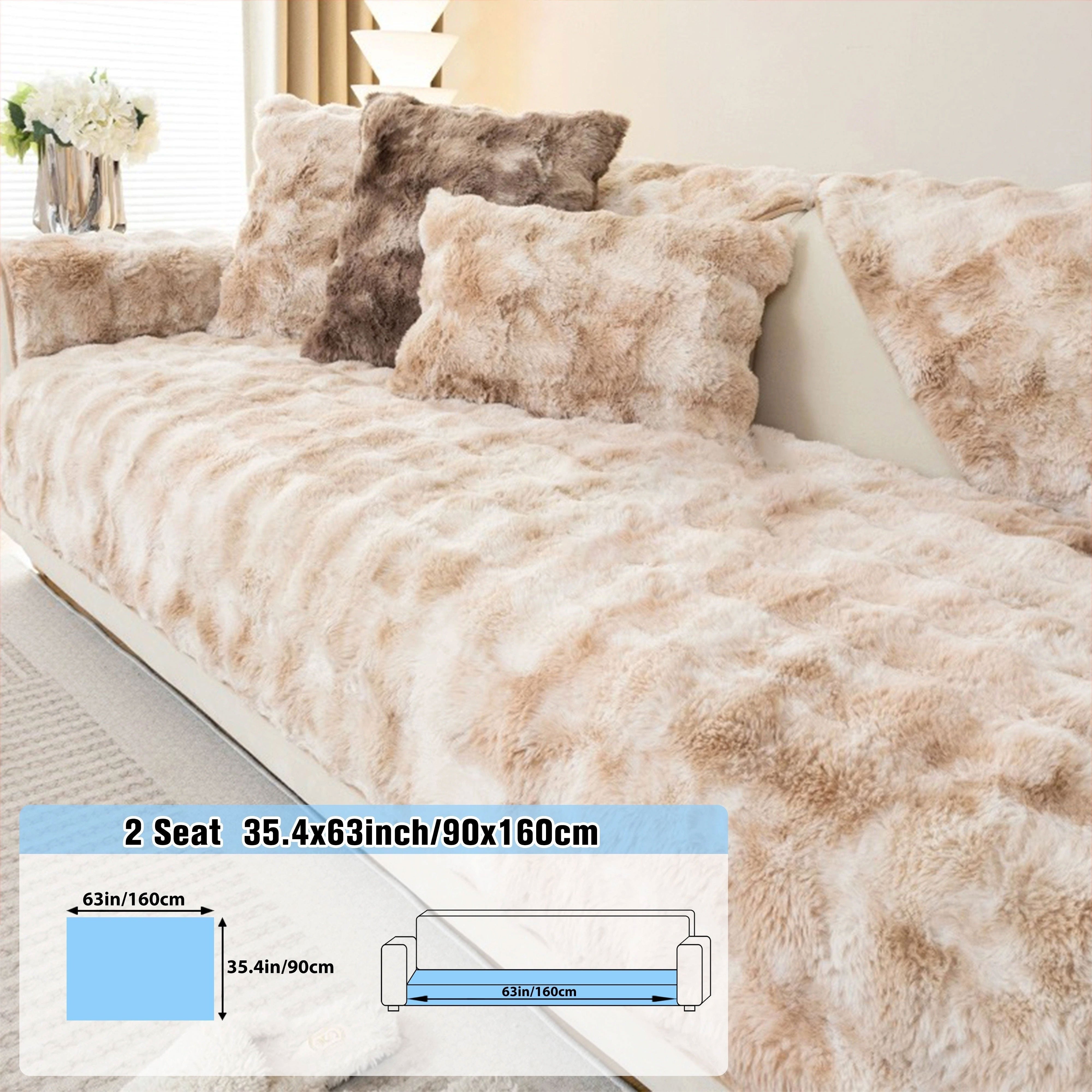 Плюшевое покрытие для дивана на зиму подходит для спальни, гостиной, офиса, домашнего декора