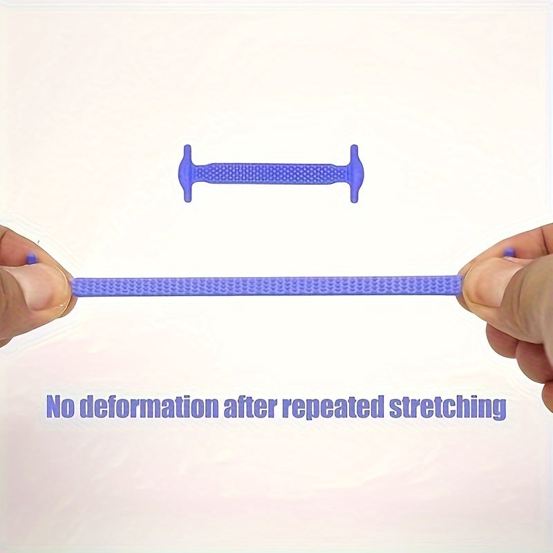 16 Pack Elastic Silicone Shoelaces for Sports and Casual Shoes