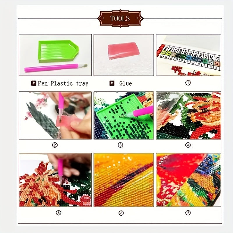 Набор для алмазной живописи Современный абстрактный пейзаж Вода Луна Дерево 70x40см для взрослых