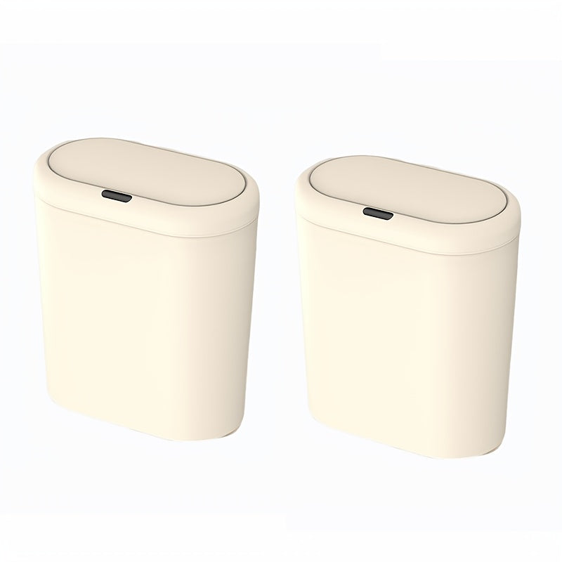 2 Aqlli induksiya axlat qutilari, avtomatik ochiladigan qopqoq, namlikka chidamli plastmassa, uy va yotoqxona uchun