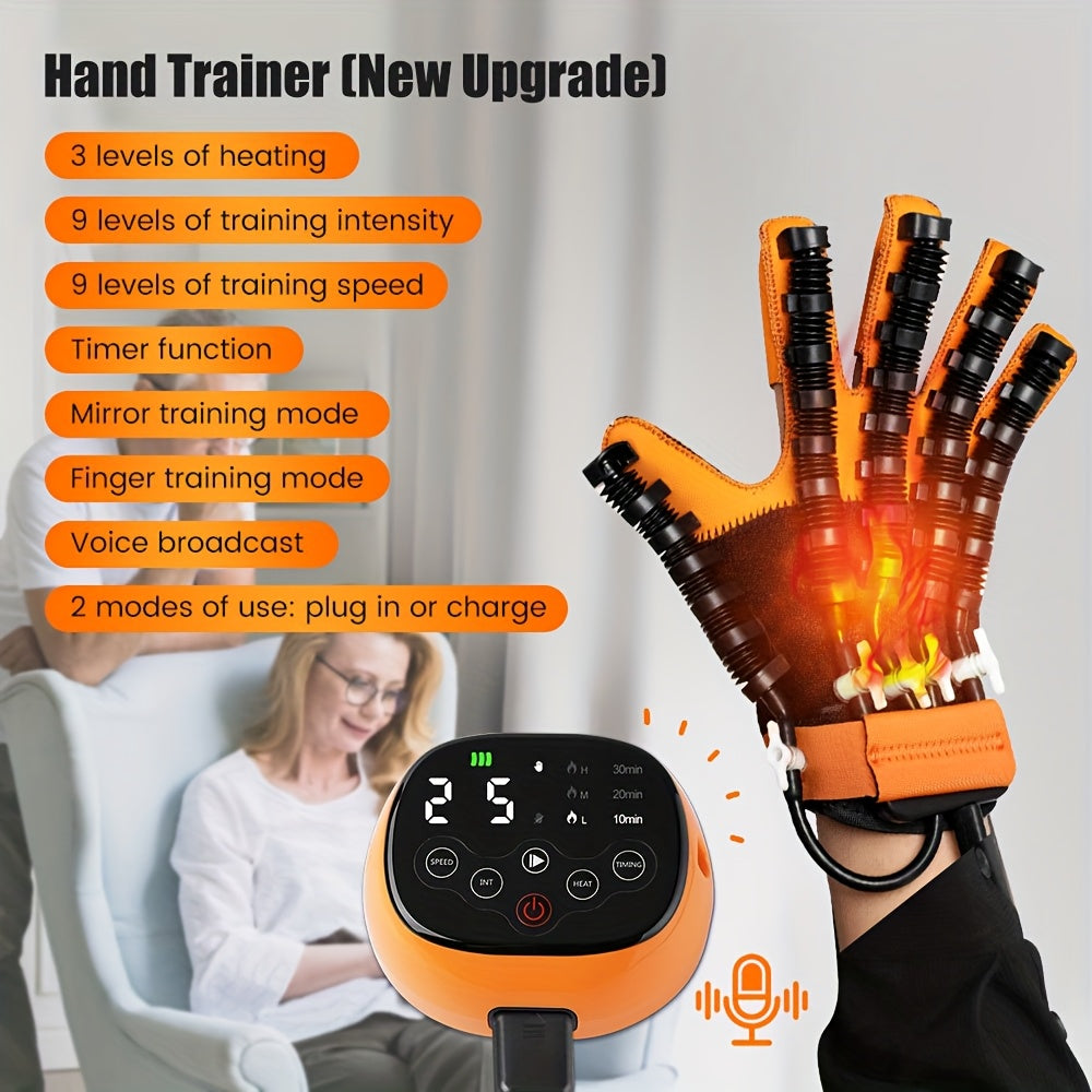 Guantes de rehabilitación con función de mano calentada, ajustable en fuerza, recargables, control por voz