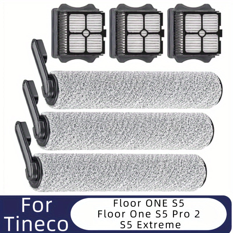 Set of 3 Brush Rollers and 3 HEPA Filters for Cordless Vacuum Cleaner