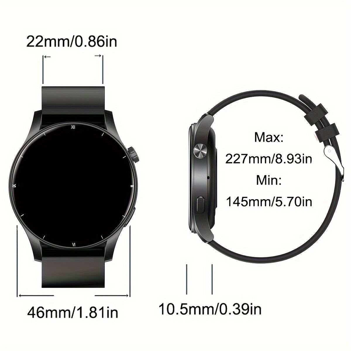 Reloj inteligente con función de llamadas, podómetro, contador de calorías compatible con Android iPhone, pantalla TFT inalámbrica 5.3
