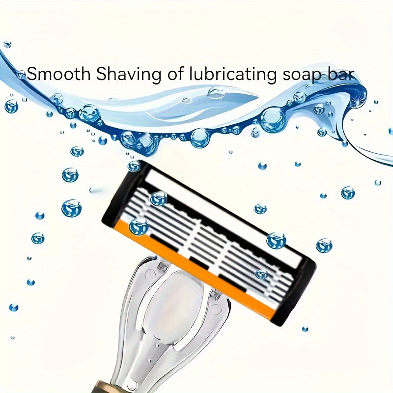 Men's Safety Razor Set with Ultra-Sharp Blades Ergonomic Handle Stainless Steel Head