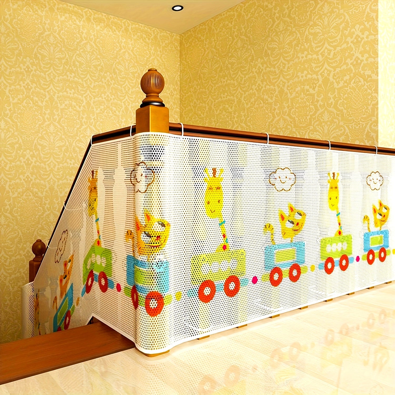 Safety Net for Staircases and Balconies with Colorful Prints