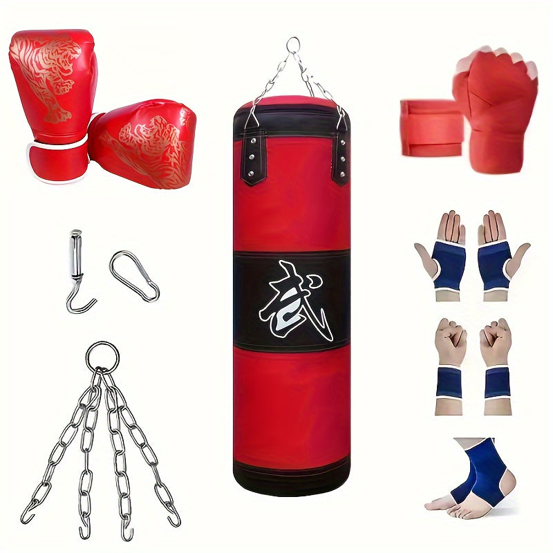 Oxford Cloth Hanging Boxing Sandbag for Taekwondo and Fitness Training Red