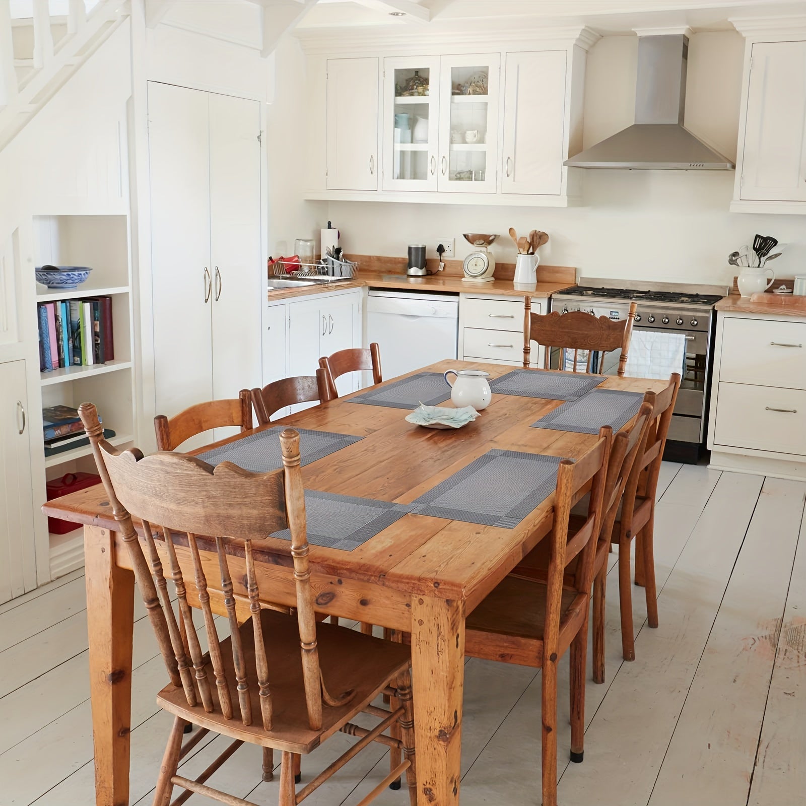 Set of 4, 6, or 8 Cotton Placemats for Dining Table