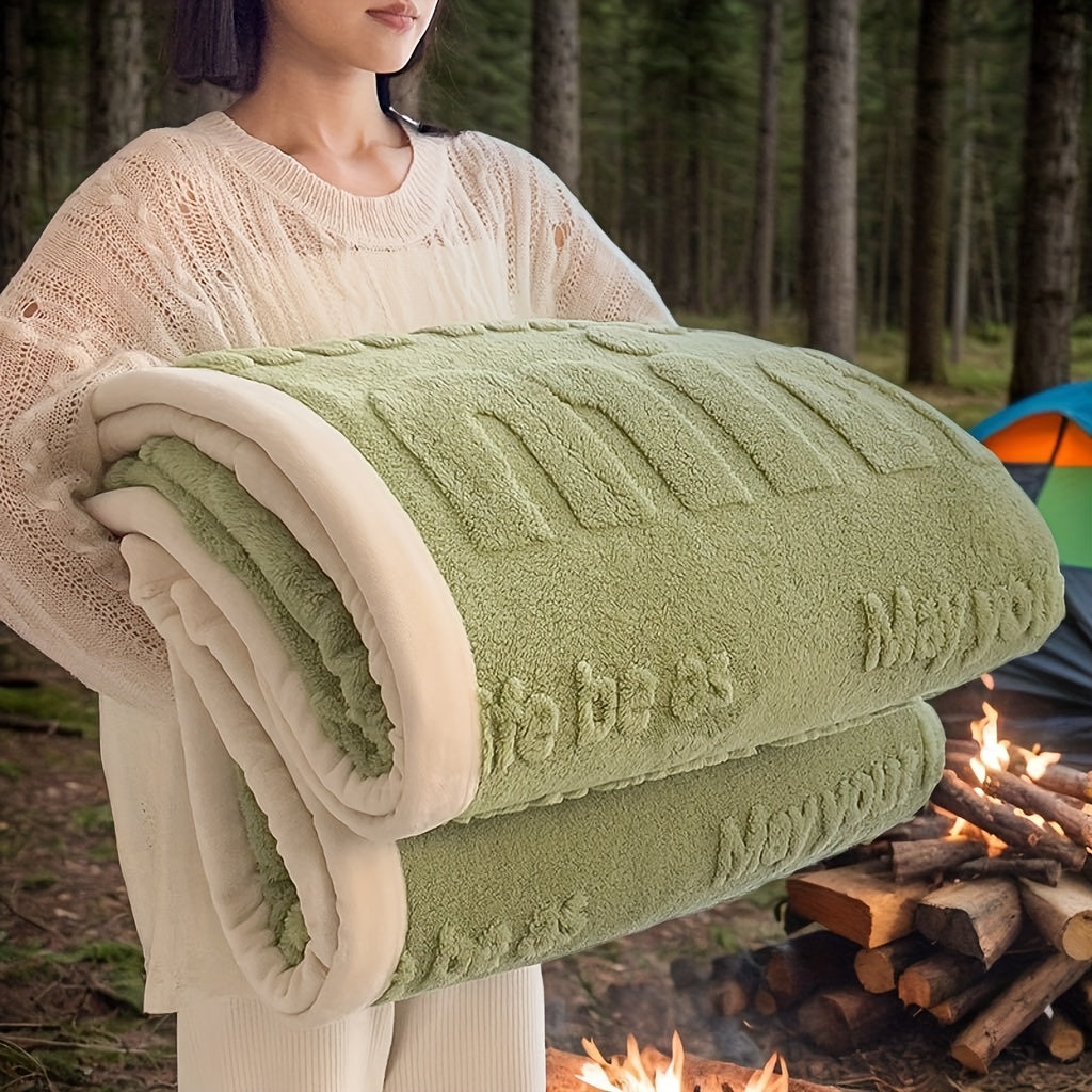 Ikki tomonlama velur ko'rpa, yotoq xonalari, yashash xonalari va sayohatlar uchun hashamatli yashil rangda - mashinada yuvish mumkin (yostiq qopqog'ini hisobga olmaganda) - barcha fasllar uchun mos.