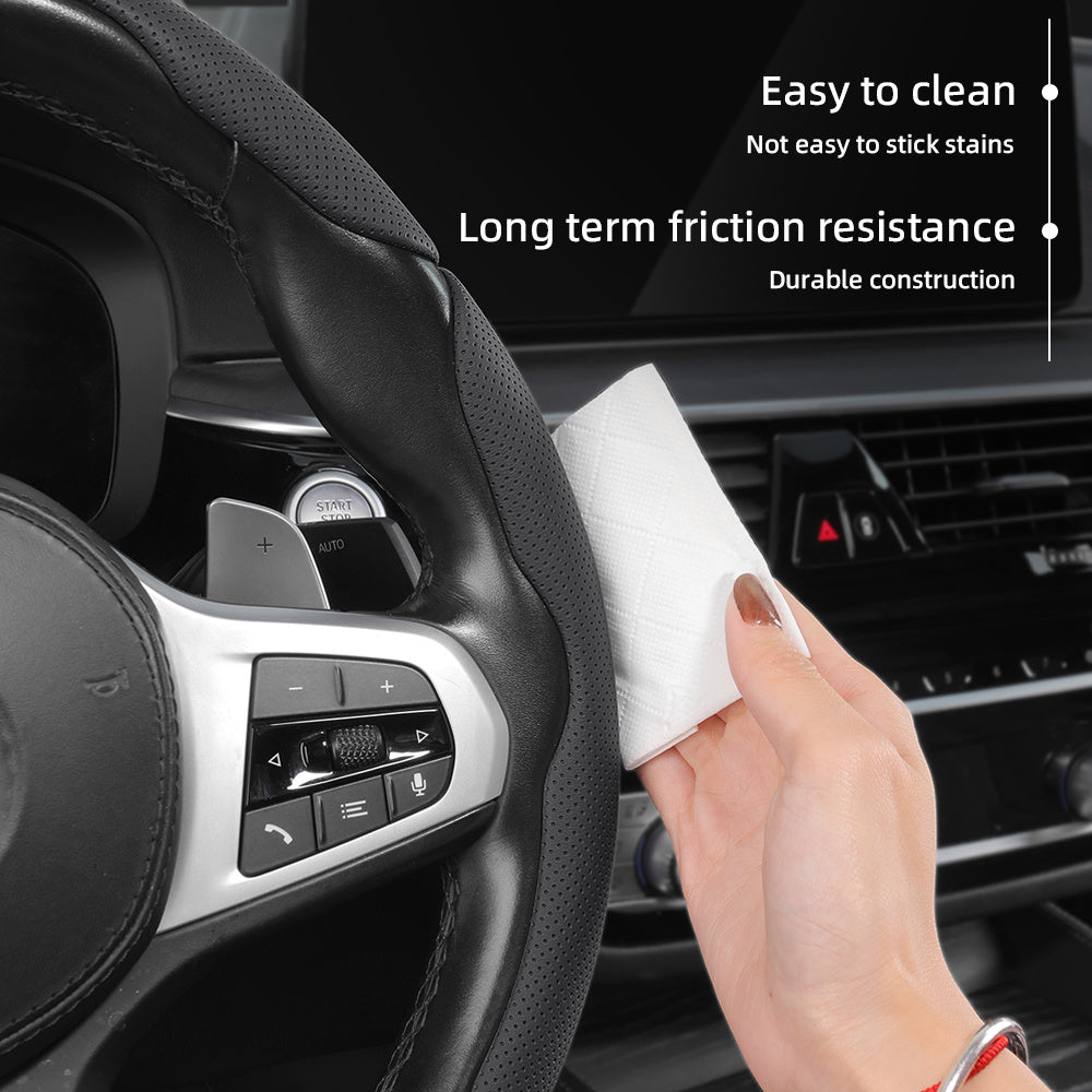 Universal Ventilated PU Leather Steering Wheel Cover, Quick-Release, Anti-Slip