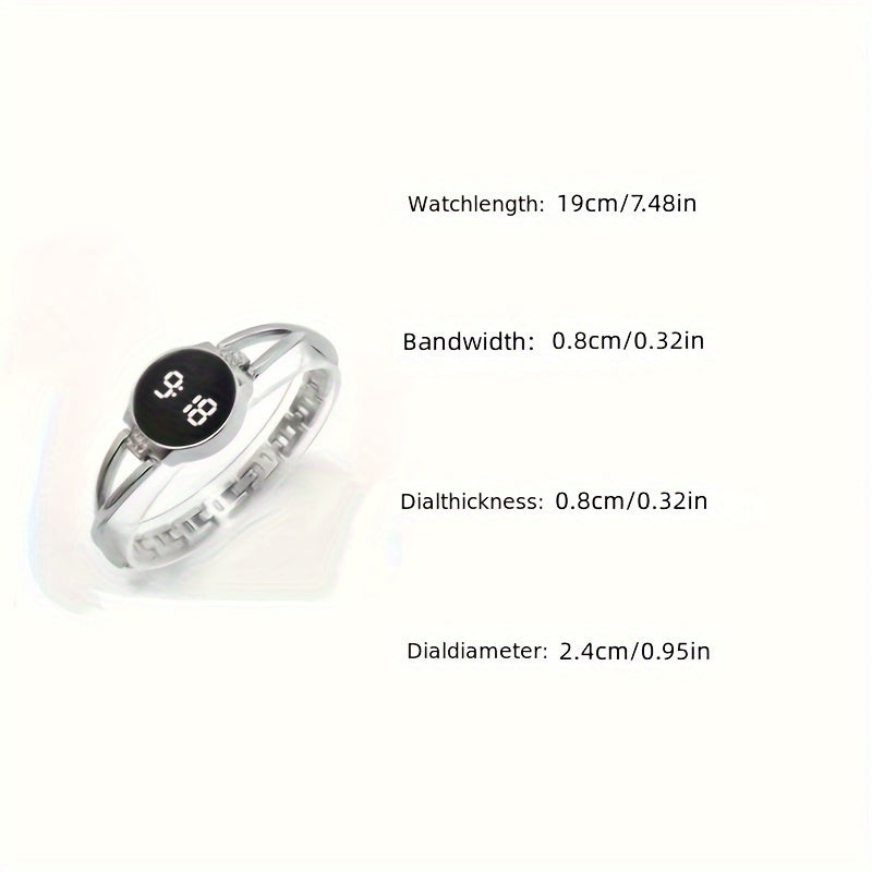 Ayollar uchun LED sensorli ekran po'lat bangle soat zamonaviy moda uslubiga mos