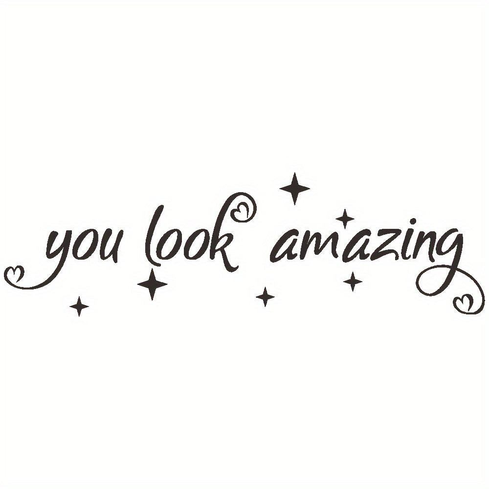 Mirror Decal for Vanity and Bathroom Mirrors 27.94x10.16cm Self-Confidence Boosting Adhesive