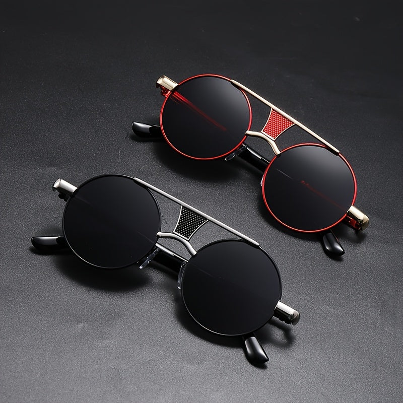 Vintage dumaloq oynali quyoshdan saqlovchi shlyapa ayollar va erkaklar uchun Y2K steampunk moda ko'zoynaklari haydash cosplay uchun