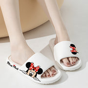 Women’s EVA Summer Slides Non-Slip Beach Flip-Flops White Pink Red Bow