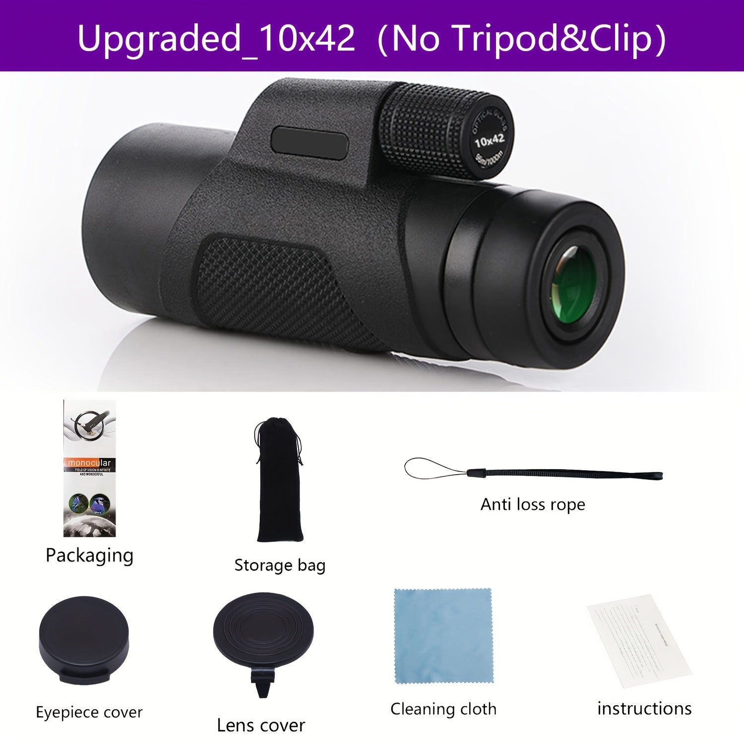 10x40mm Monocular Telescope for Adults Portable Handheld Long Distance Viewing for Camping Hiking Wildlife Observation
