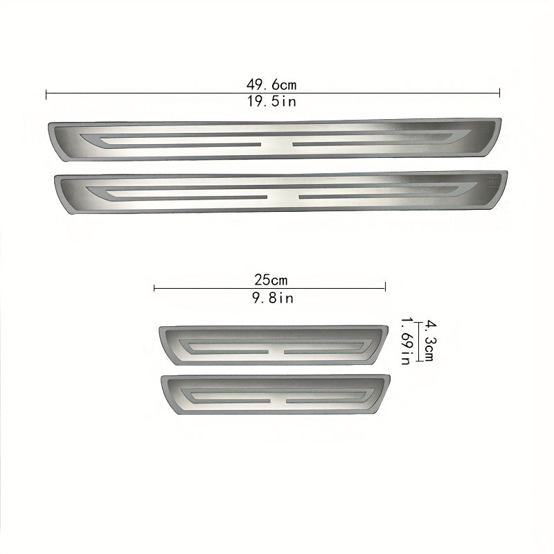 Universal Stainless Steel Interior Door Sills Protective Strips for Cars