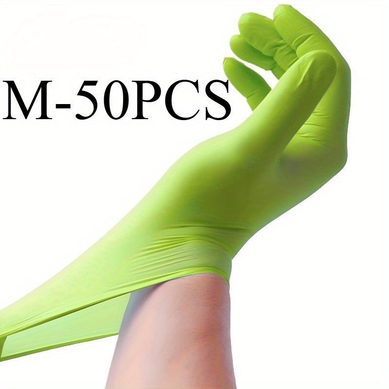Green Nitrile Gloves Disposable Pack of 30 50 or 100 for Food Cleaning and DIY