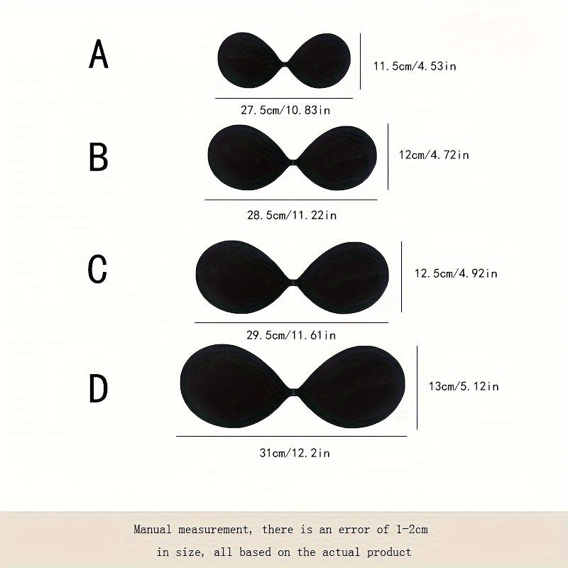 Plus Size Strapless Self-Adhesive Push-Up Bra with Front Closure for Backless Comfort