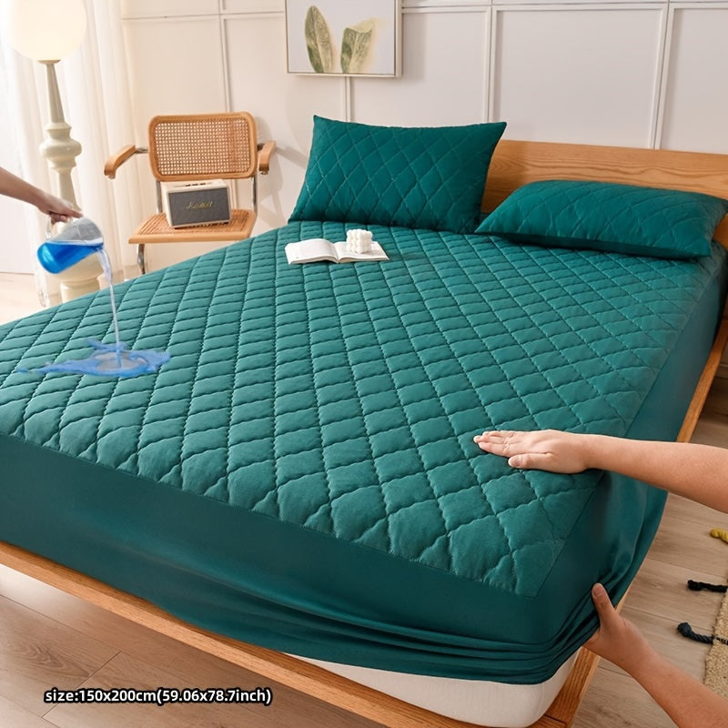 Waterproof Quilted Mattress Protector Cover Water-Resistant Machine Washable 80-85gsm Polyester Polyurethane