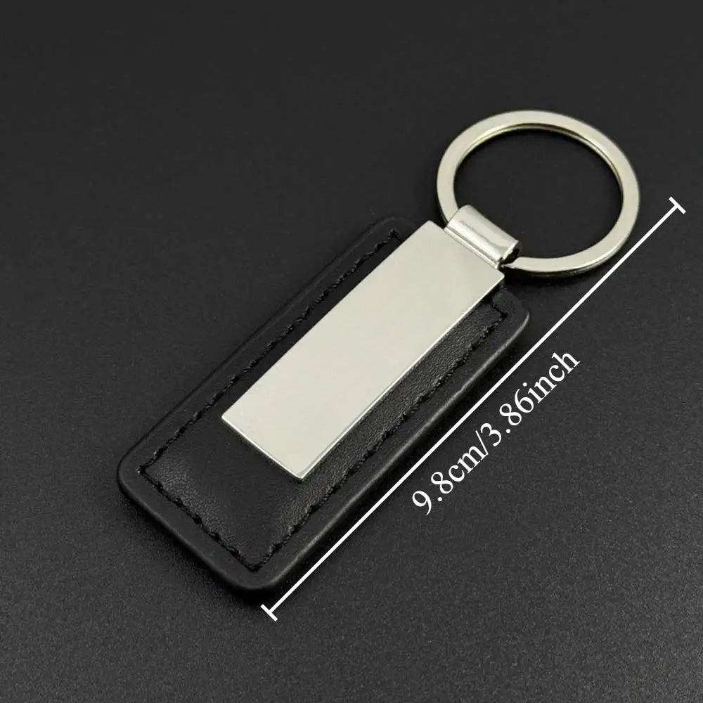 Unisex Faux Leather Keychain with Zinc Alloy Plate Durable Zipper