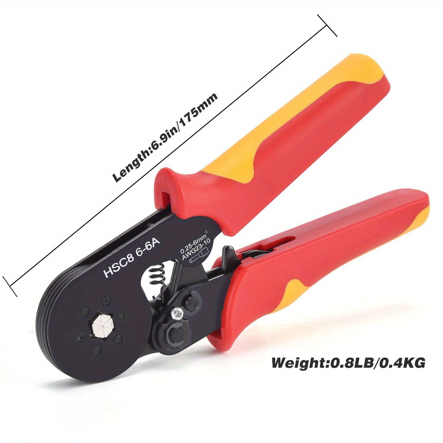 Набор инструментов для обжима наконечников электрика, регулируемый рычажный плоскогубцы, высокоуглеродистая сталь, AWG 23-7