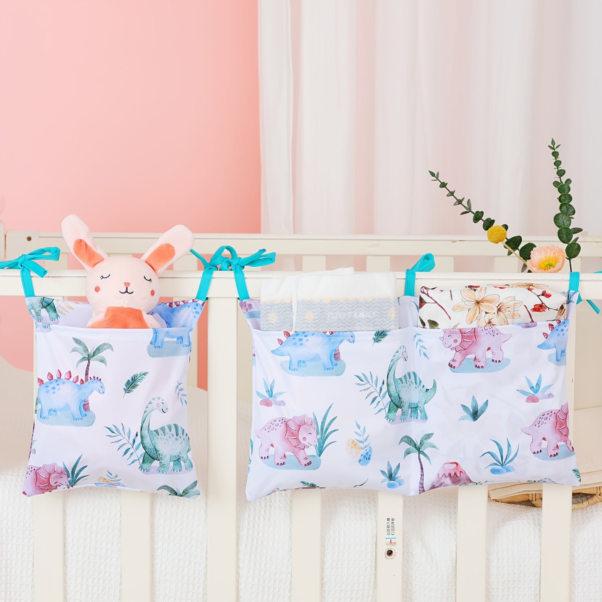 Kids Bedside Storage Organizer with Pockets, Hanging Design, Cute Print