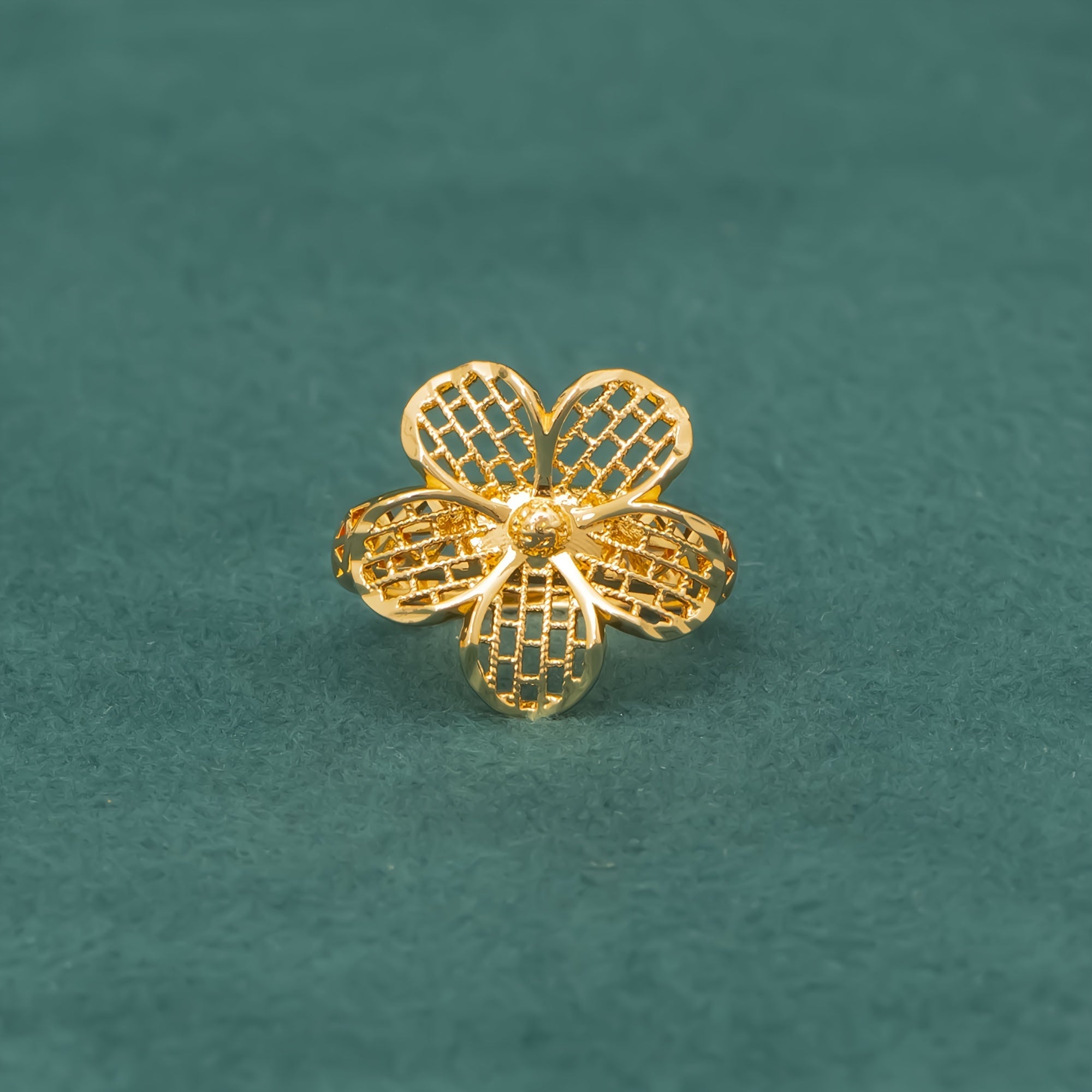 Copper Flower Design Jewelry Set with Synthetic Stones for Weddings and Parties