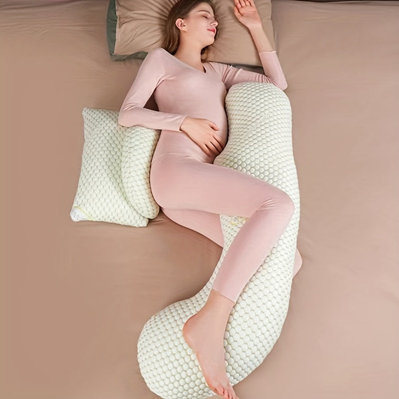 Bir dona qo'shimcha qattiq paxta U-shaklida homiladorlik yostiq, to'liq tanani qo'llab-quvvatlash uchun mo'ljallangan, yon yotishda mukammal, qorni va orqa stressini yengillashtiradi, va erta homiladorlik davrida qulay uyquga yordam beradi.