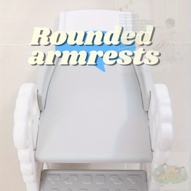 White Indoor Play Slide for Kids 2 Years and Older with Foldable Design and Anti-Slip Steps