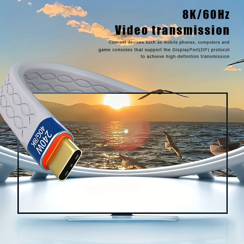 USB4.0 Full-Function USB-C Cable for 40Gbps Data Transfer 8K Video 240W Fast Charging