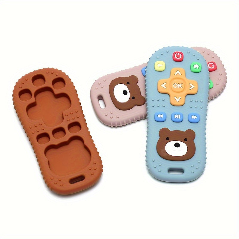 Baby Teething Toy Silicone Shakeable Remote Control Comforter Handheld Anti-Choking Toy