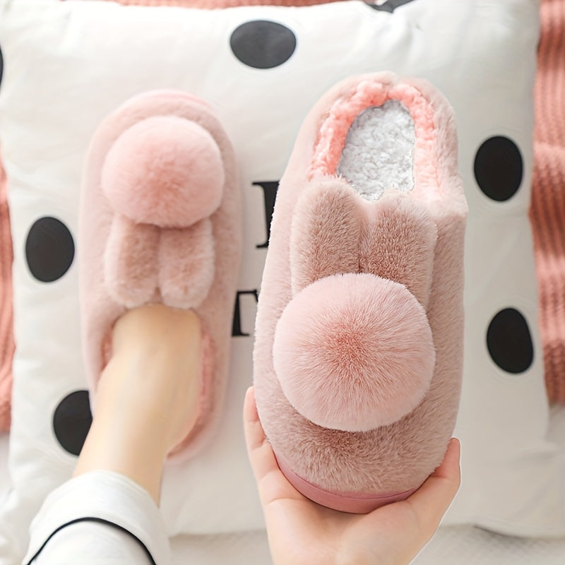 Couple Plush Home Slippers Thick Soles Indoor Outdoor Non-Slip