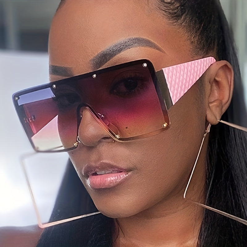 Unisex Gradient Rivet Sunglasses for Cycling Beach Parties and Clubs