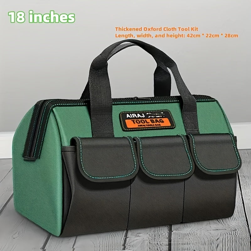 Waterproof Tool Bag with Reflective Strips for Electricians and Carpenters Durable Canvas Grey